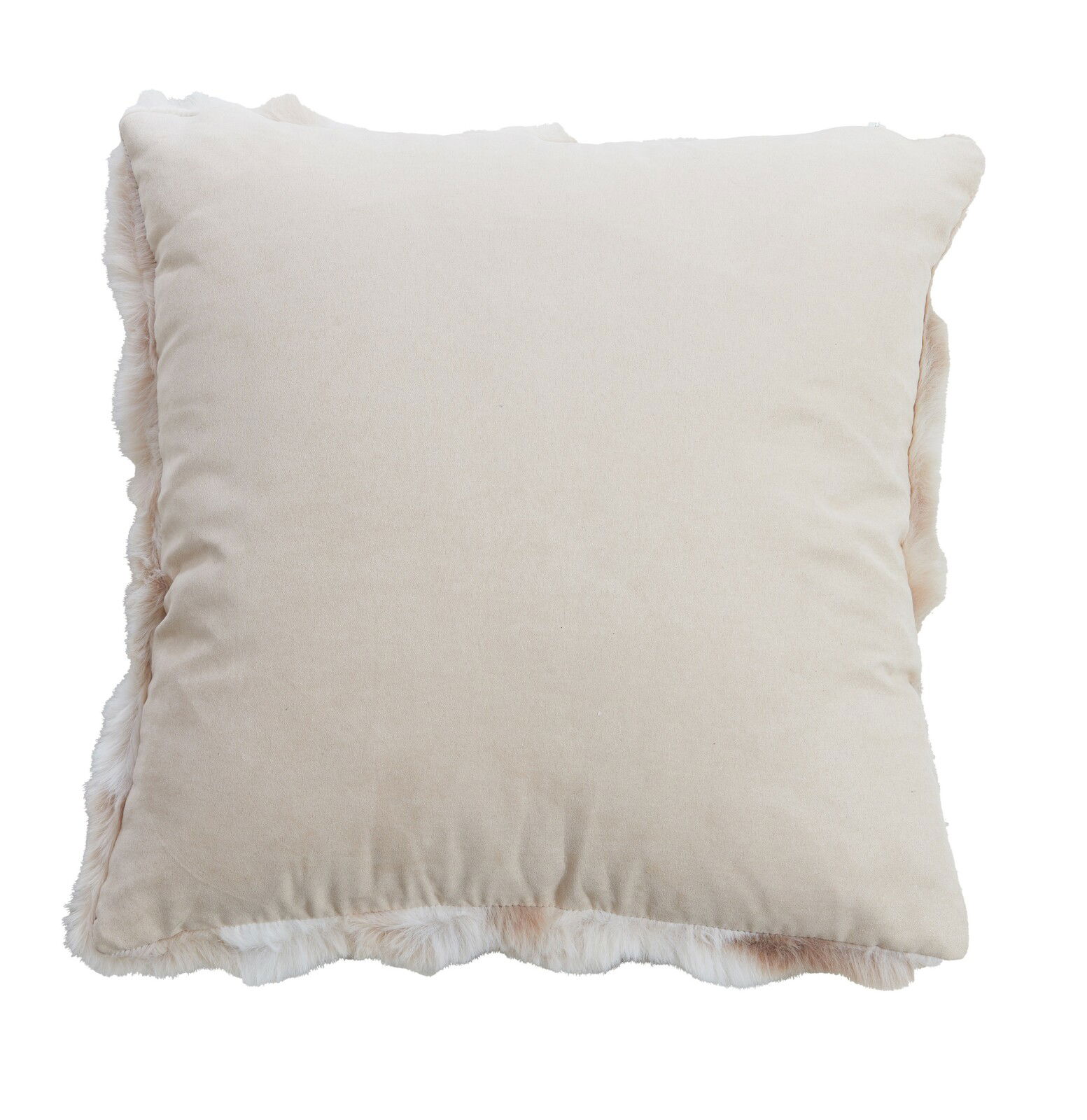 Beiges Kissen mit weicher, flauschiger Oberfläche, Vorderansicht