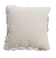 Beiges Kissen mit weicher, flauschiger Oberfläche, Vorderansicht