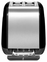 Toaster Kitchen Aid 2-er in Onyx, Vorderansicht mit herausgezogener Krümelschublade