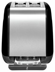 Toaster Kitchen Aid 2-er in Onyx, Vorderansicht mit herausgezogener Krümelschublade