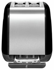 Toaster Kitchen Aid 2-er in Onyx, Vorderansicht mit herausgezogener Krümelschublade