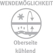 Symbol für wendbares Kissen mit kühlender Oberseite, Ansicht von vorne
