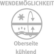 Symbol für wendbares Kissen mit kühlender Oberseite, Ansicht von vorne