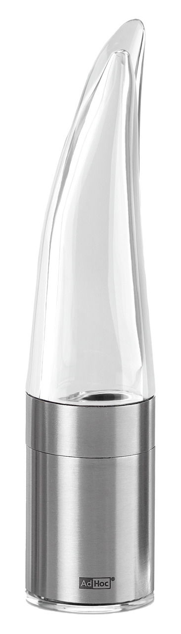 Chilischneider PEPE aus Edelstahl und Glas, seitliche Ansicht