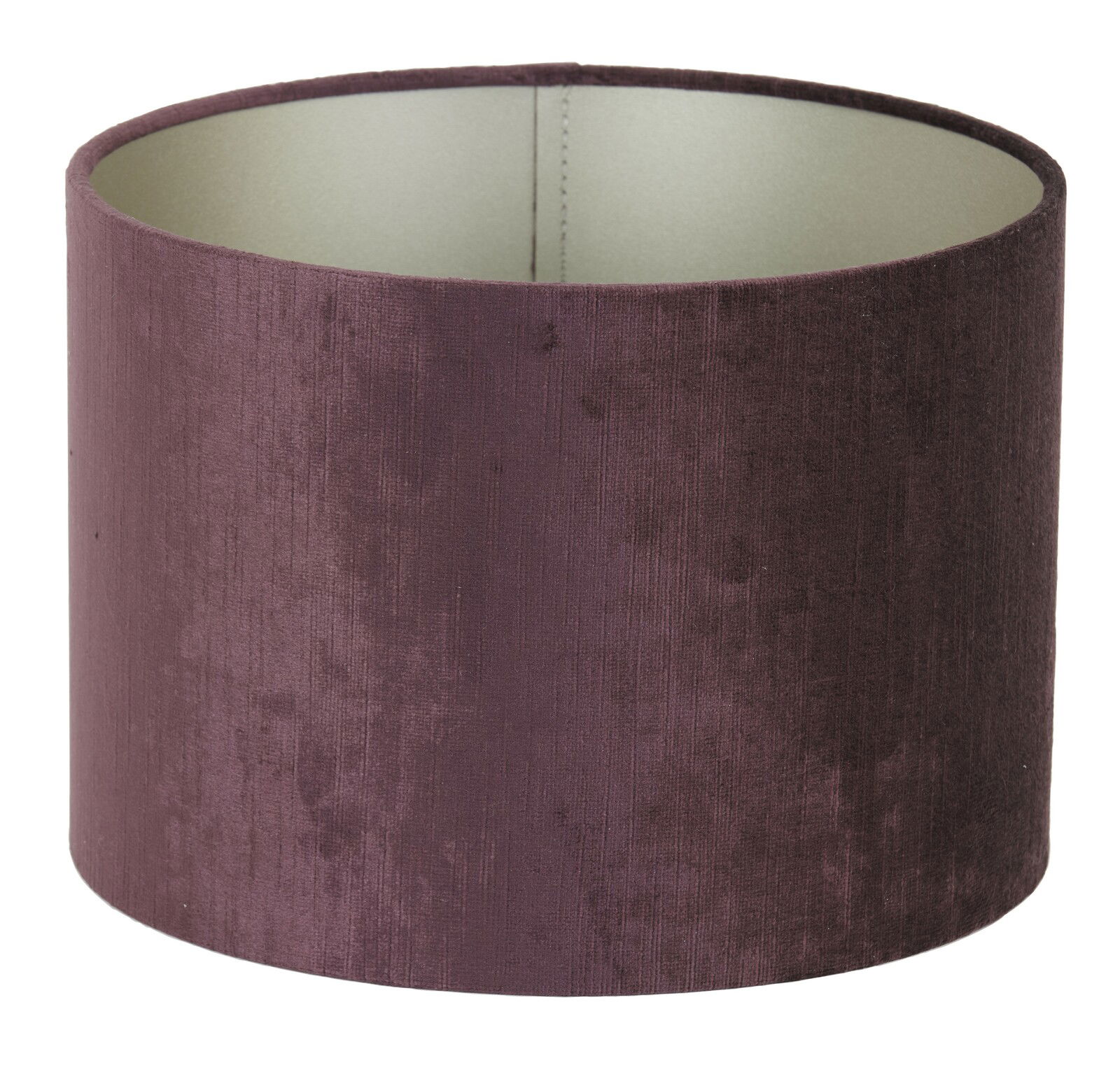 Light&Living Lampenschirm GEMSTONE Zylindrischer Lampenschirm aus violettem Stoff, seitliche Perspektive