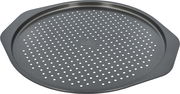 Rundes Pizzablech mit Löchern, Draufsicht