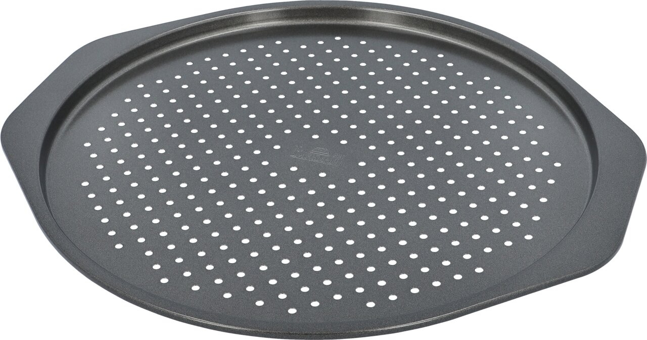 Rundes Pizzablech mit Löchern, Draufsicht