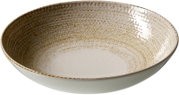 Suppenteller 21cm mit rustikalem Design und strukturierter Oberfläche, seitliche Perspektive