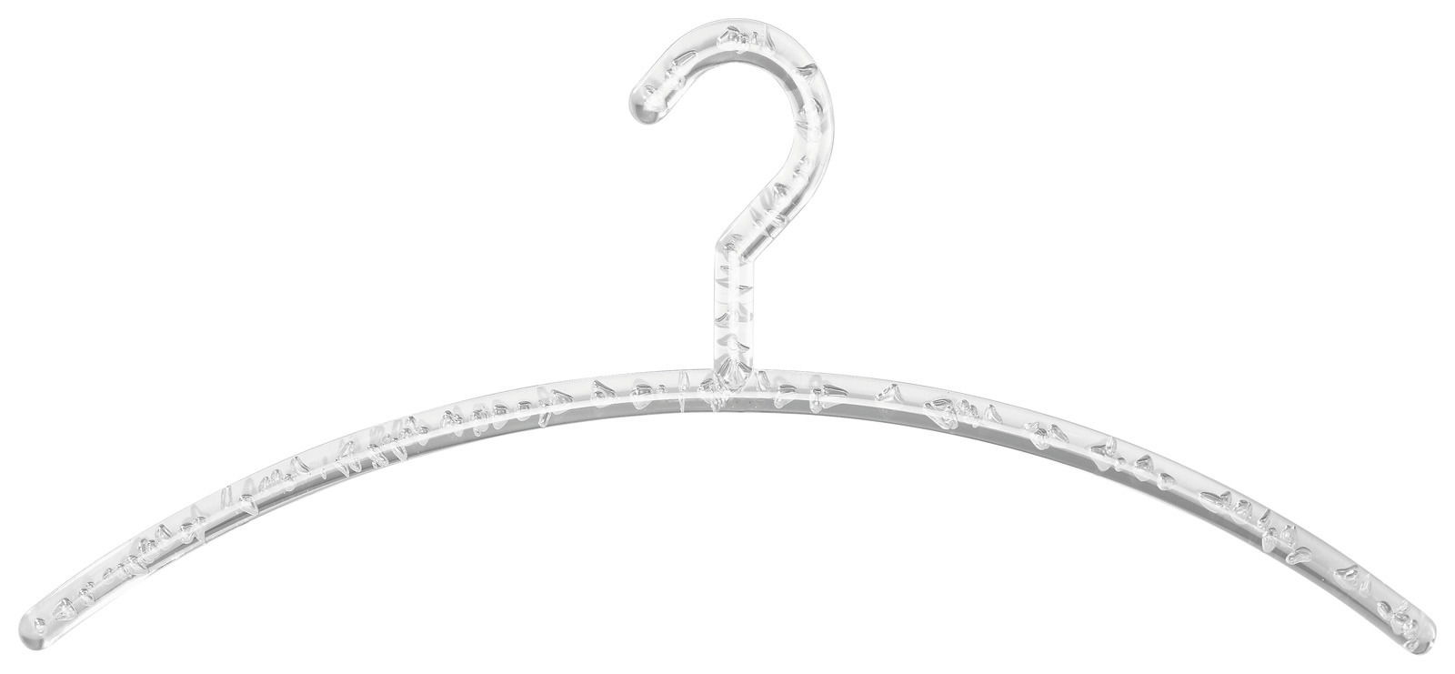 Transparenter Kleiderbügel aus Kunststoff, Frontalansicht