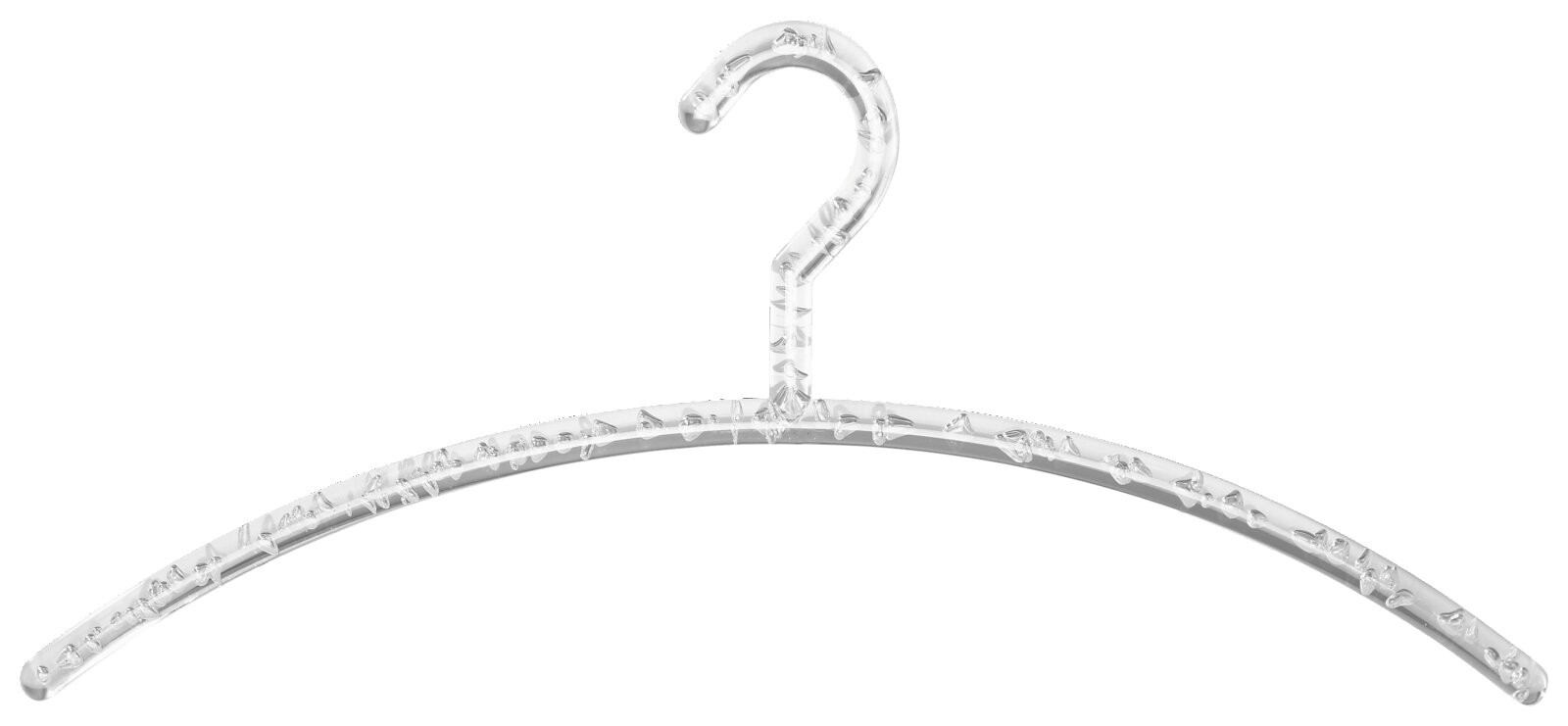 Transparenter Kleiderbügel aus Kunststoff, Frontalansicht