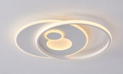 Moderne LED-Deckenleuchte mit kreisförmigem Design, seitliche Perspektive