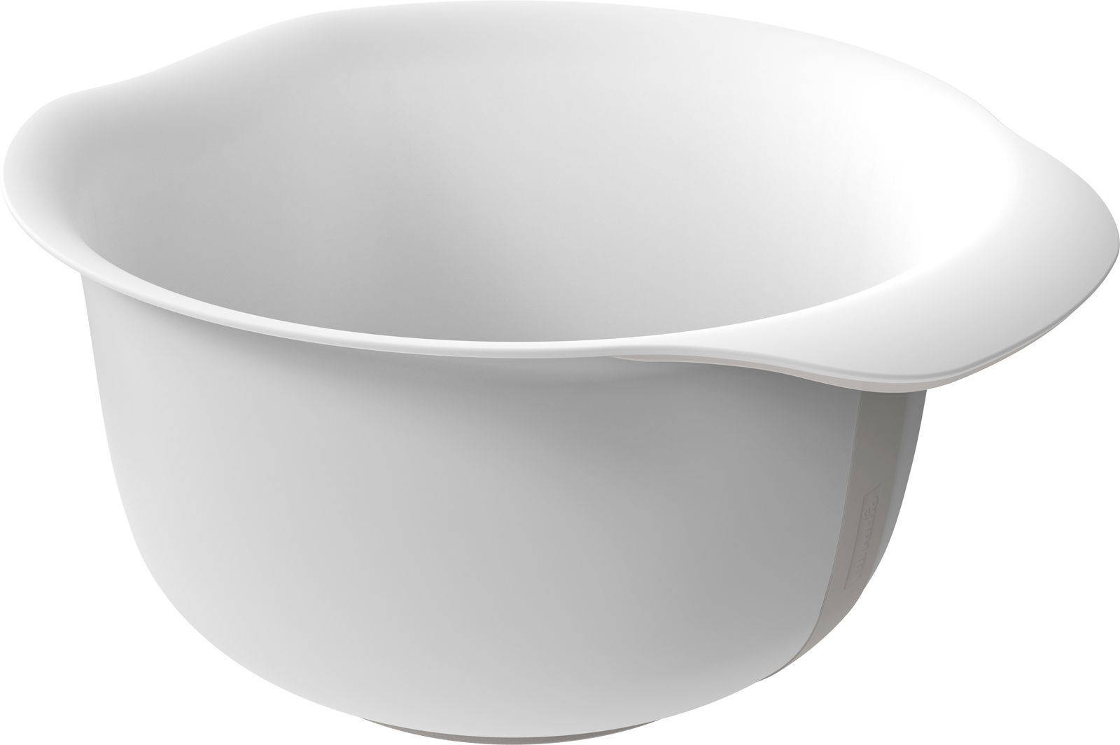 Weiße Rührschüssel Fresh 4L aus Kunststoff, seitliche Perspektive