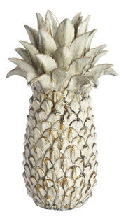 Dekoratives Ananas-Ornament aus Keramik in natürlicher Farbgebung, Frontalansicht