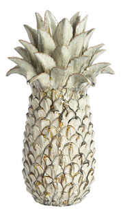 Dekoratives Ananas-Ornament aus Keramik in natürlicher Farbgebung, Frontalansicht