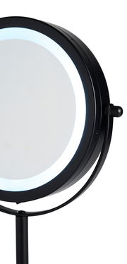 Runder Schminkspiegel mit Beleuchtung, seitliche Perspektive