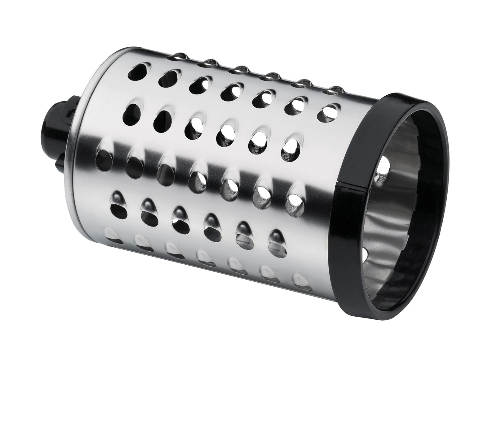 Trommelreibe aus Edelstahl, seitliche Perspektive