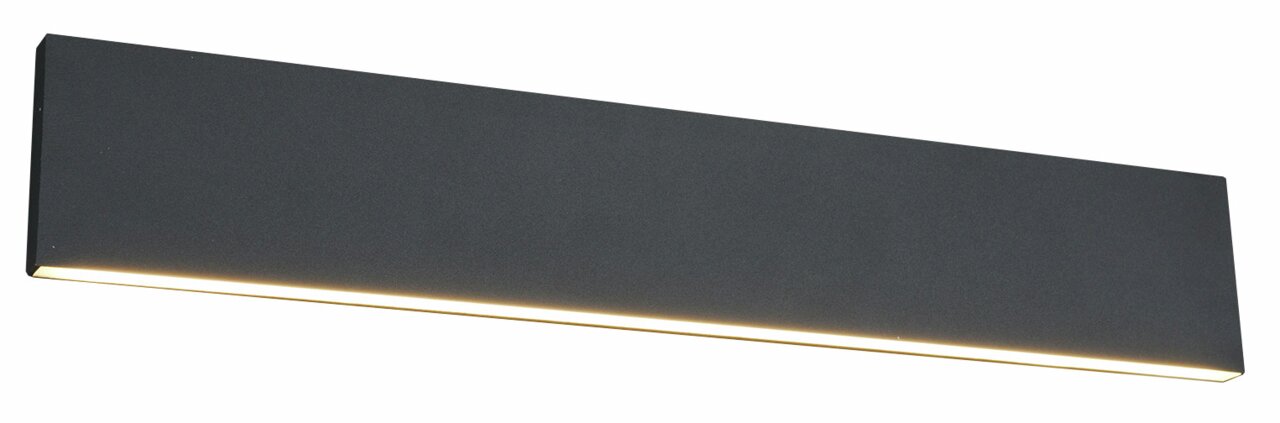 Moderne Wandleuchte Concha in rechteckiger Form, seitliche Perspektive