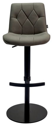 Barhocker Novel HENRY in Frontalansicht mit gepolsterter Rückenlehne und schwarzem Standfuß.