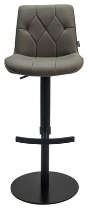 Barhocker Novel HENRY in Frontalansicht mit gepolsterter Rückenlehne und schwarzem Standfuß.