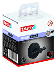 Zwarte badjashaak van tesa MOON BLACK, mat metaal, zijaanzicht van de verpakking.