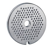 Runde Lochscheibe aus Metall für Fleischwolf, Ansicht von oben