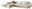 Beige Ecksofa mit Ottomane links, dekoriert mit Kissen und Decke, seitliche Perspektive.