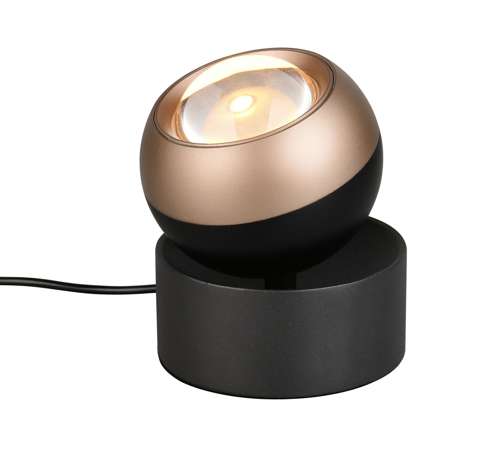 Moderne Tischleuchte ORBIT mit kugelförmigem Design, seitliche Perspektive