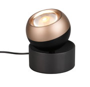 Moderne Tischleuchte ORBIT mit kugelförmigem Design, seitliche Perspektive