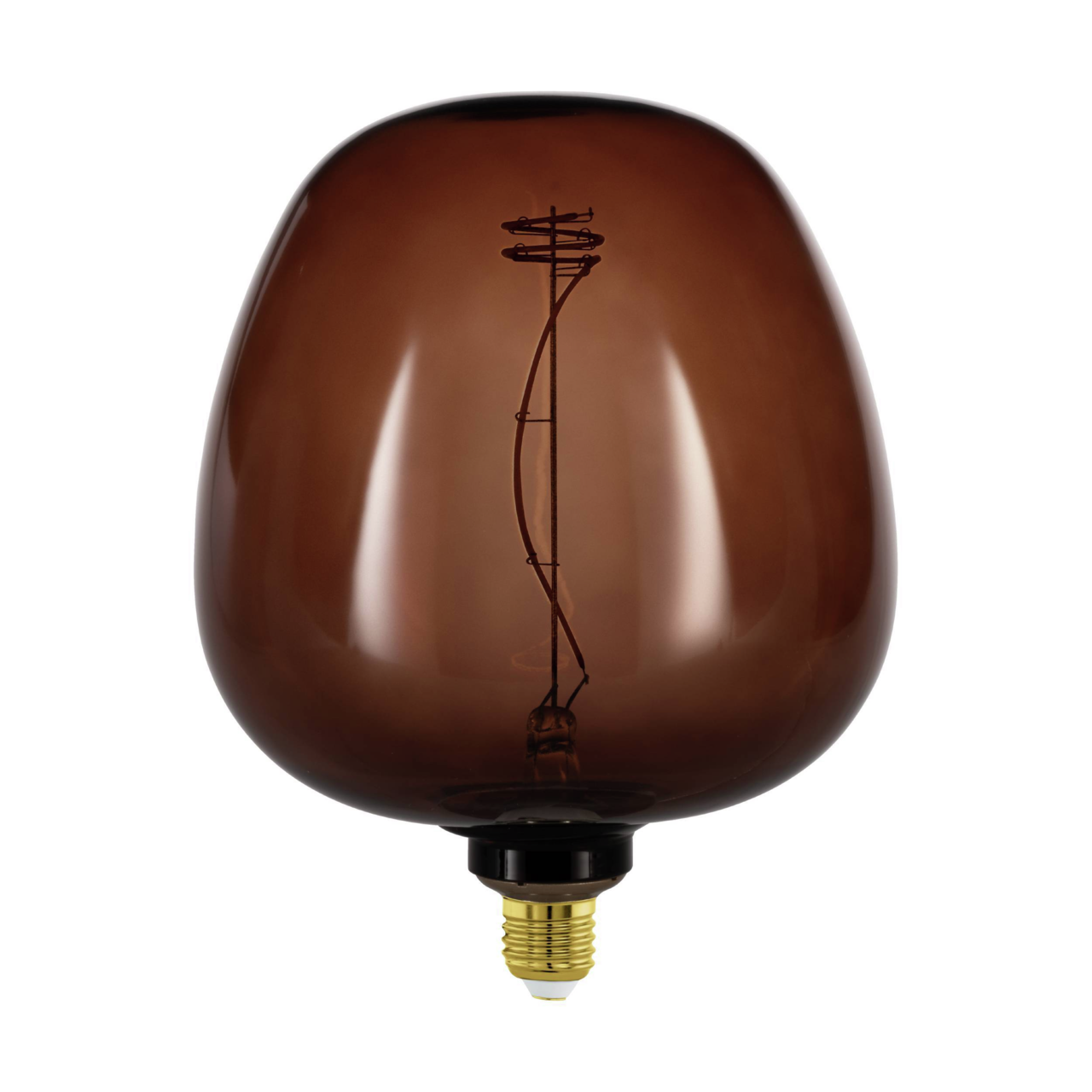 Eglo Leuchten Leuchtmittel Große, braun getönte Glühbirne mit sichtbarem Filament, frontal abgebildet.