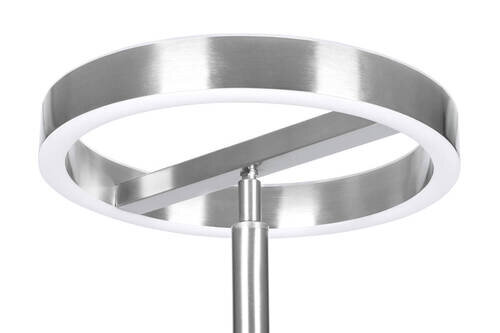 Novel LED-Deckenfluter Moderner LED-Deckenfluter aus gebürstetem Metall, Nahaufnahme von unten.