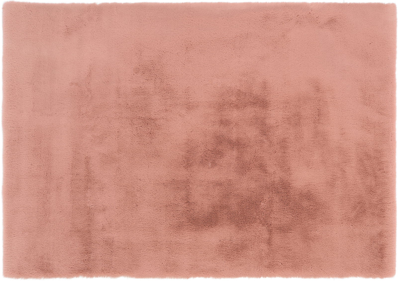 Rosa Fellteppich in Draufsicht