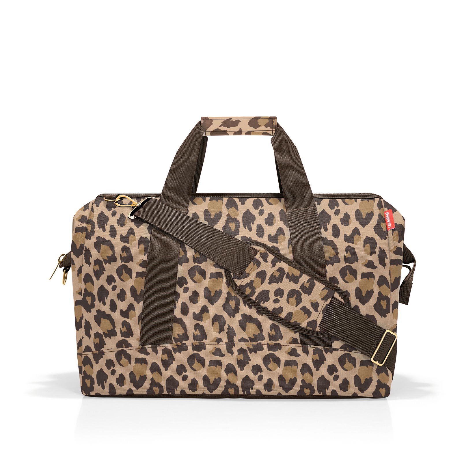 Leopardenmuster Reisetasche mit Schultergurt, Vorderansicht