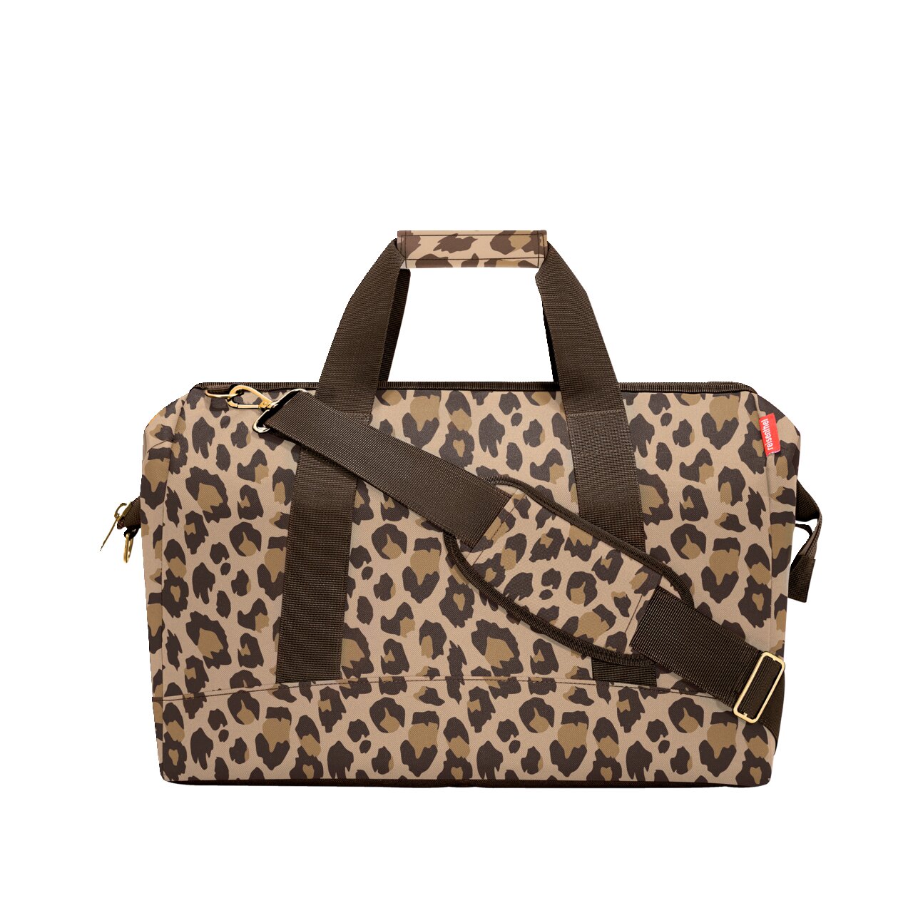 Leopardenmuster Reisetasche mit Schultergurt, Vorderansicht