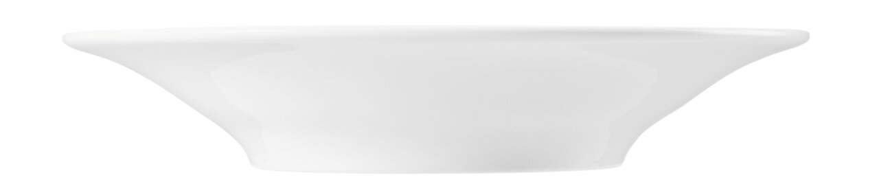 Zijaanzicht van een wit soepbord van Seltmann Weiden, model BEAT, met een diameter van 22,5 cm.