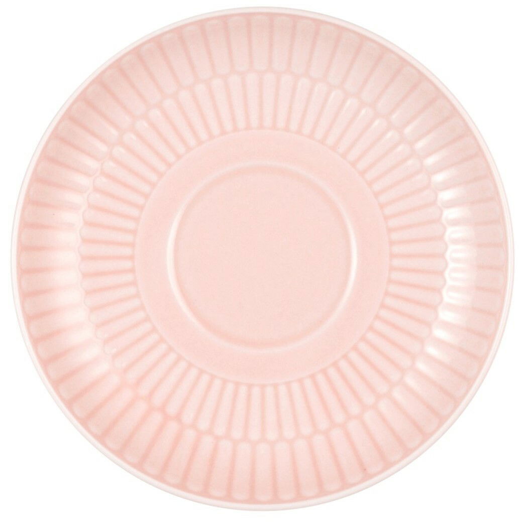 Seltmann Weiden Untertasse AMINA Rosa Kombi-Untertasse klein 12 cm von oben betrachtet, mit geriffeltem Randmuster.