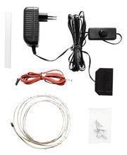 LED-Bandbeleuchtung Set mit Netzteil, Kabel, Schalter und Montagematerial, Draufsicht