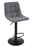 Stylife Barhocker JEFF Grauer Barhocker mit gepolsterter Sitzfläche und schwarzem Metallfuß, seitliche Perspektive