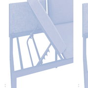 Detailansicht eines 3-Sitzer Sofas mit Funktion, zeigt den Mechanismus der Rückenlehne von der Seite.