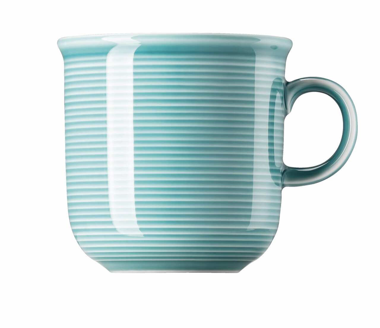 Becher mit Henkel in Ice Blue, seitliche Ansicht