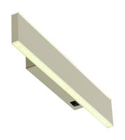 Akku-Wandleuchte DELTA-B in seitlicher Perspektive, modernes Design mit rechteckiger Form und integriertem Schalter