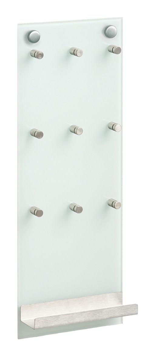 Schlüsselboard mit mehreren Haken und Ablage, Frontalansicht