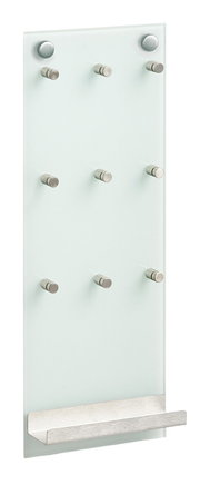 Schlüsselboard mit mehreren Haken und Ablage, Frontalansicht