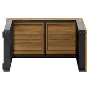 Beistelltisch aus Holz und Metall, Rückansicht