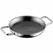 Servierpfanne aus Edelstahl mit zwei Griffen, Draufsicht