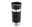 Schwarzer Trinkbecher Viaggio 360ml mit Edelstahlakzenten, seitliche Perspektive
