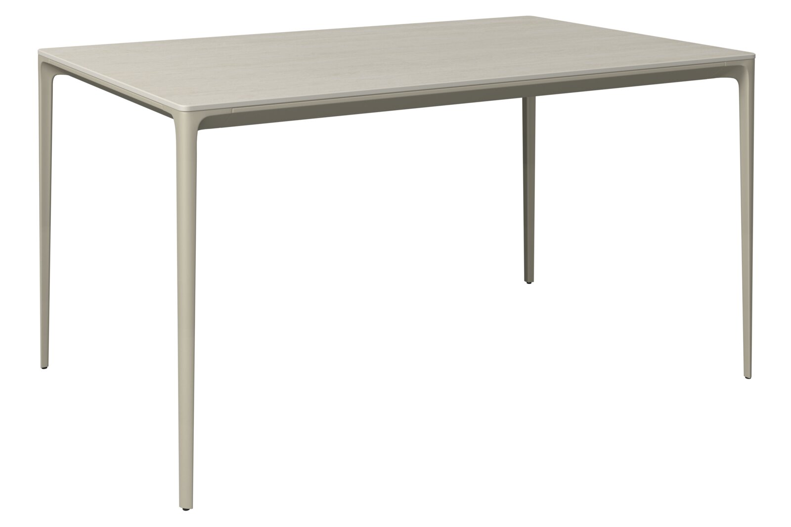 Dieter Knoll Gartentisch PATAGONA BEIGE Moderner Gartentisch aus hellem Holz mit schlanken Beinen, seitliche Perspektive