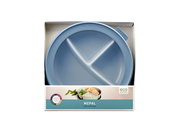 Blaue runde Bento-Schale Cirqula von Mepal in einer Verpackung, Ansicht von oben