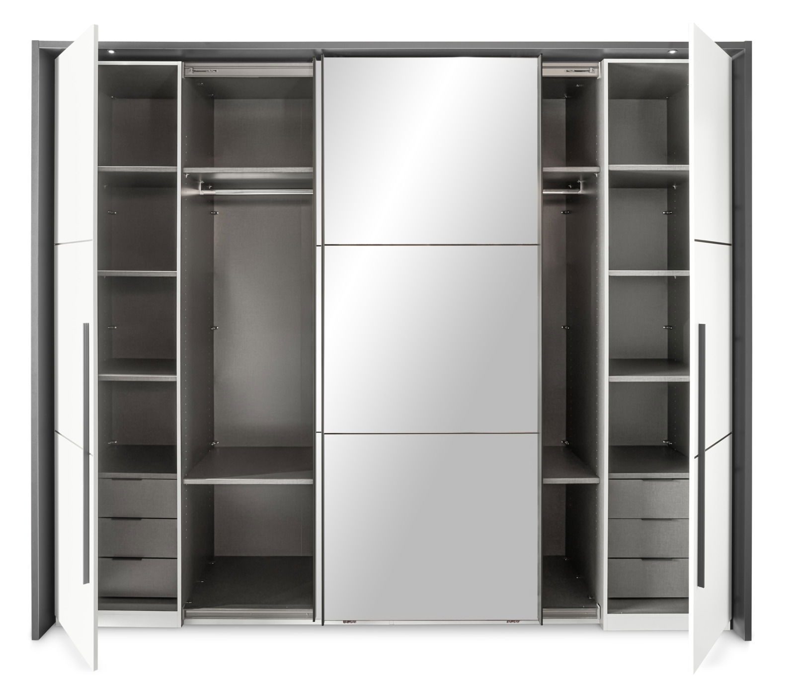 set onemusterring dreh-/schwebetürenschrank 4trg set one