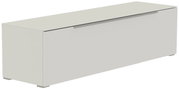 TV-Lowboard in hellem Design, seitliche Perspektive