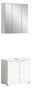 MID.YOU Badkombination HILTON Moderne Badkombination mit Spiegelschrank und Unterschrank in weißer Hochglanzoptik, seitliche Perspektive